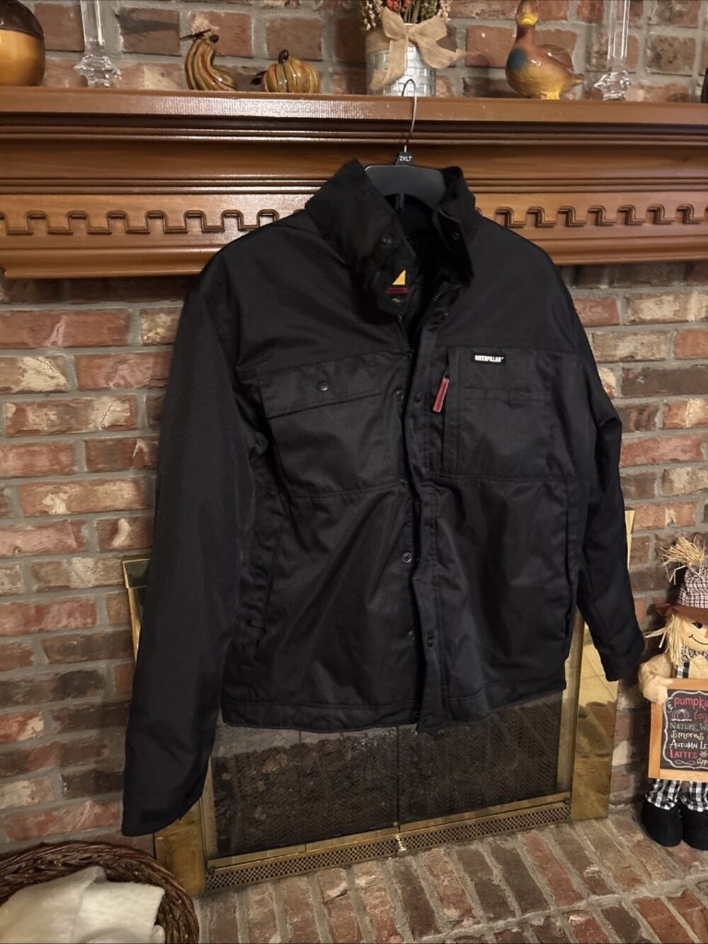 CAT Men’s Black Canvas Jacket Size XL Workwear